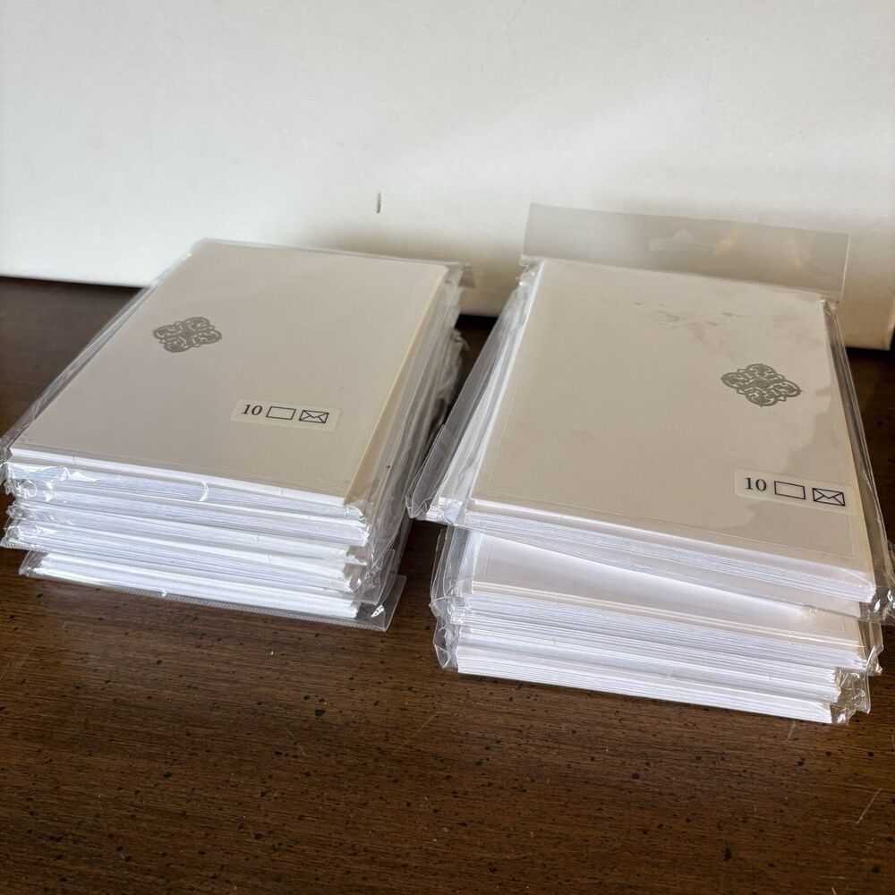 Hallmark Heartline Stationery 120 Single-Panel Cards w/ Envelope White Blank